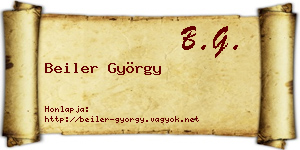 Beiler György névjegykártya