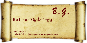 Beiler György névjegykártya