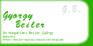 gyorgy beiler business card